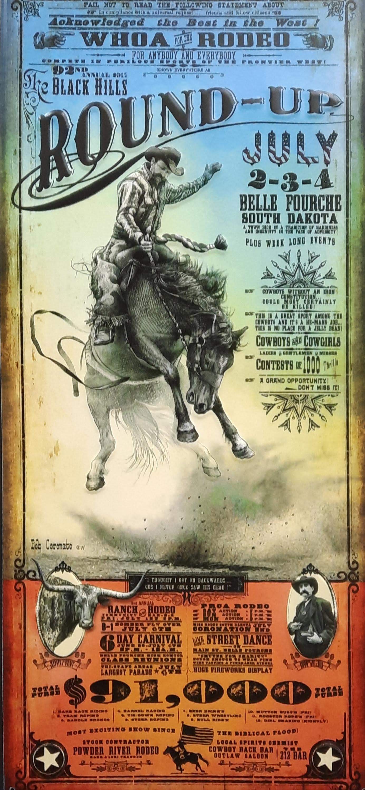 (Metal) Round-Up Rodeo Belle Fourche, SD - Bob Coronato