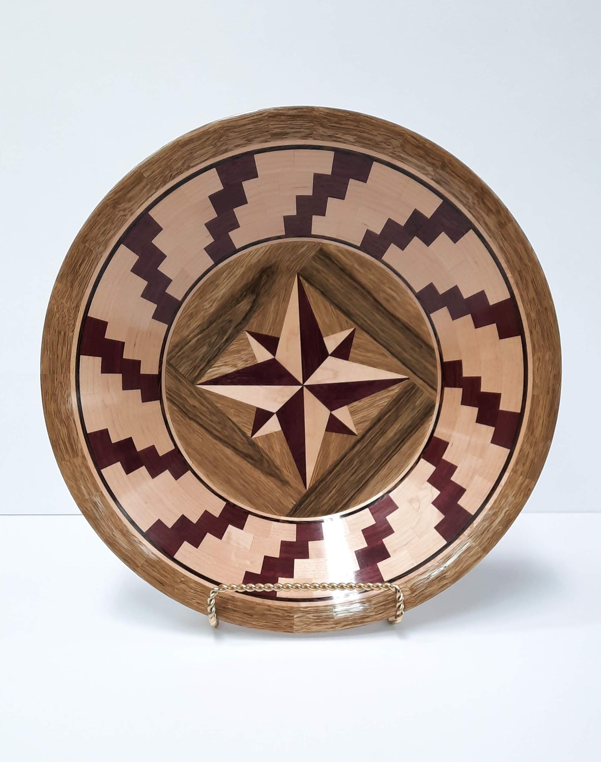 Purple Heart Compass Rose Plate 150 - Randy Warnke