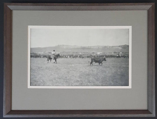 Rounding Up Cattle - Cowboy Cutting Steer - Elsa Spears