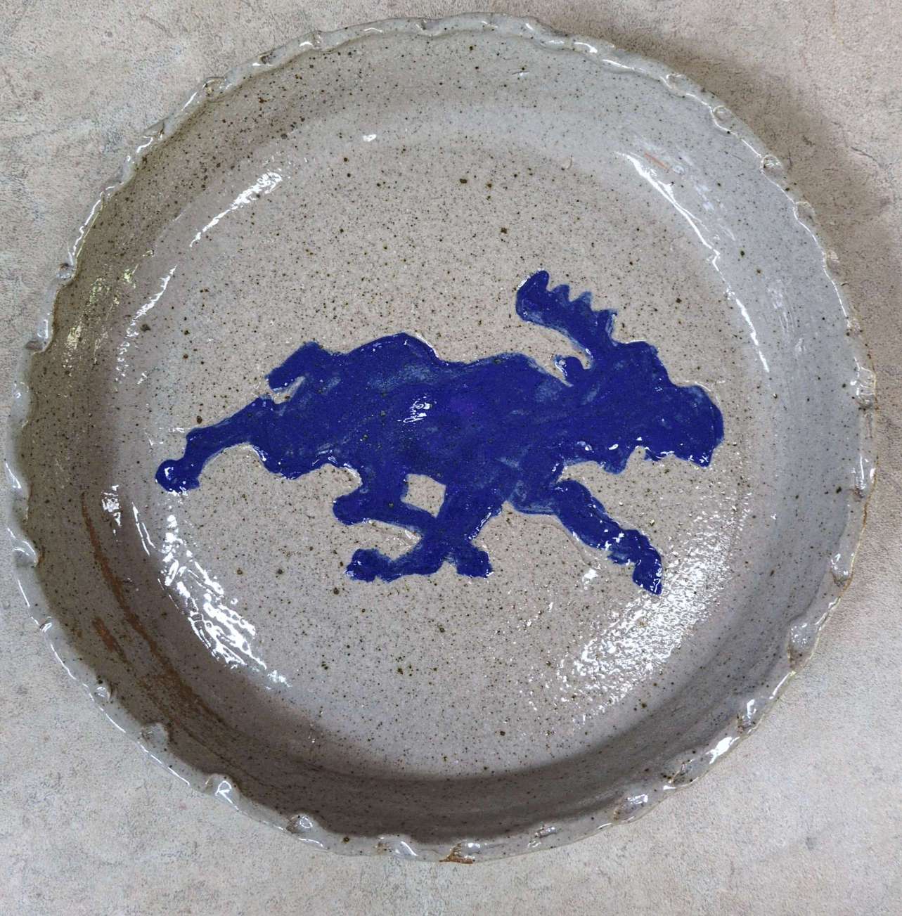 Small Blue Moose Dish - Marge Davey